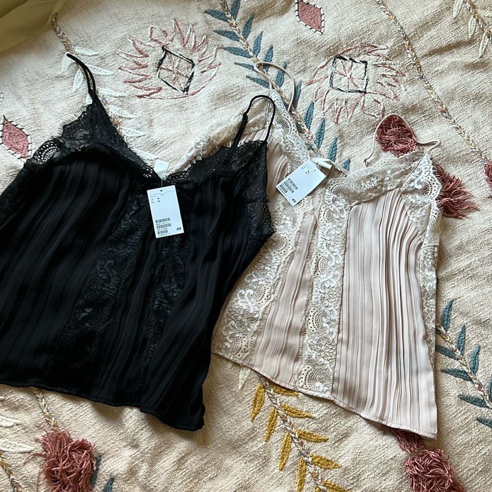 H&M silky camisoles. For sale together. Both NWT both size Medium.